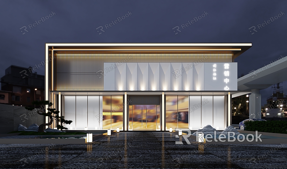 Modern Sales Office Building Sales Department Hotel Appearance model