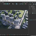 Birds Eye View Urban Planning with High Rise Buildings Road Networks and Green Spaces