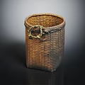 Handwoven Wicker Basket With Decorative Handle For Household Storage Use