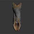 Pair of Medieval Leather Metal Gloves With Rivets Stitching And Armor Accents