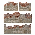 Industrial wind damaged wall surface war damaged wall surface damaged column cement broken wall cement brick wall brick 3d model