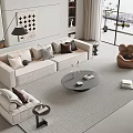 Modern sofa coffee table combination 3d model