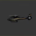 Sleek Black Helicopter With Yellow White Rotors And Modern Exterior Design
