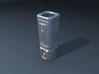 Industrial Equipment Metal Cylindrical Component Featuring Mechanical Structure And Geometric Holes 3d model