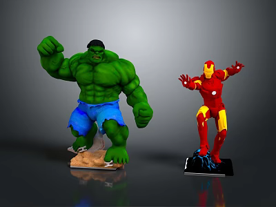 Modern Game Character Hulk Iron Man Marvel Hero Robot 3d model