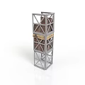 Industrial Metal Frame Structure With Vertical Cross Beams And Brown Panels