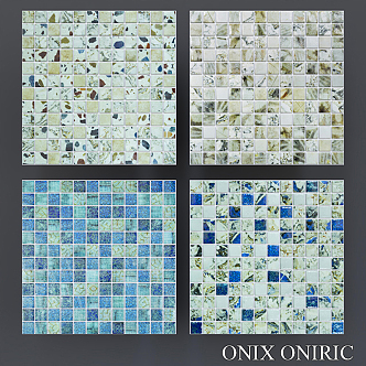 Mediterranean floor tile mosaic wall and floor tile 3d model