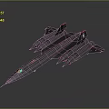 Futuristic Black Military Jet With Twin Engines Red Accents And Sleek Design