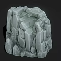 3D Rock Model With Rough Stone Texture And Irregular Shape For Scene Construction 3d model