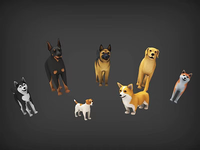 Diverse Reptile Species With Various Colors And Postures On Gray Background 3d model