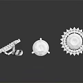 Elegant Diamond Jewelry Collection Featuring Sparkling Silver Earrings And Pendant With Shiny Gemstone Design