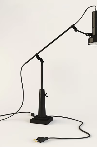 Modern Black Adjustable Table Lamp With Flexible Arm And Sturdy Base Design 3d model