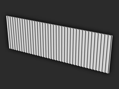 White Vertical Striped Structural Component Panel With Uniform Parallel Lines 3d model