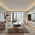 Modern Living And Dining Room Interior Design With Light Colored Walls Wooden Flooring And Cabinets