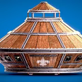 Dome Shaped Wooden Siege Tower With Metal Frame And Small Windows