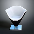 Modern White And Black Chair With Sleek Square Metal Base Design
