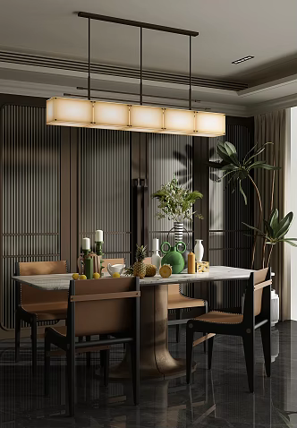 Modern Restaurant Light Luxury Restaurant 3d model