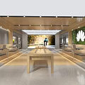 Modern Digital Store Interior With Huawei Logo Display Laptops And Headphones On Wooden Tables