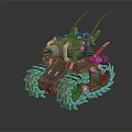 Tank Like Smart Machine With Tracks Cannon And Metallic Antennas Design