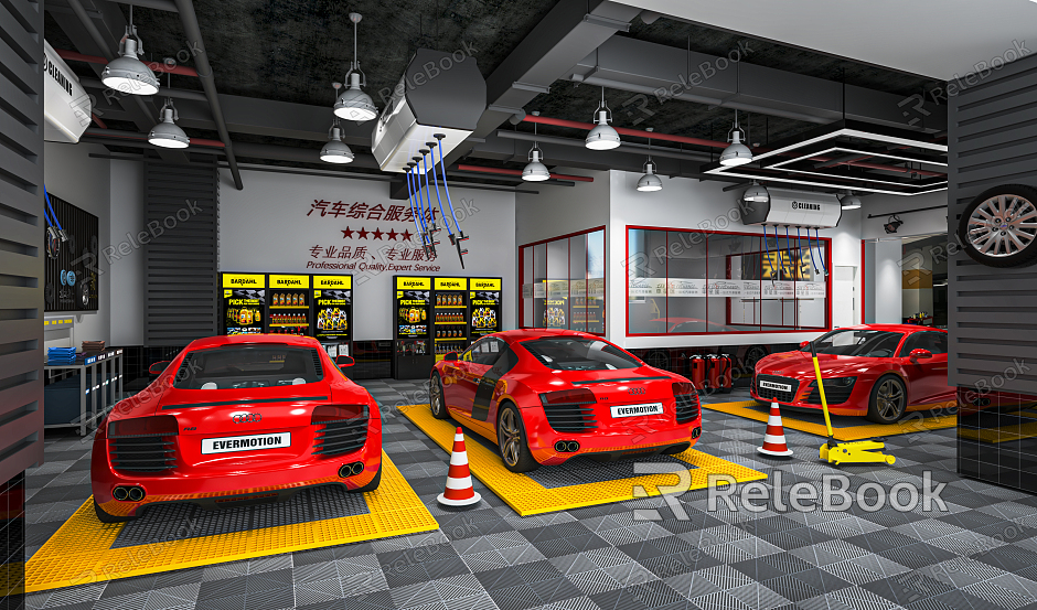 Industrial LOFT Auto Repair Shop Auto Repair Shop Auto Beauty Repair Car Wash Shop Auto Repair Shop Auto Repair Tools model