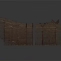 Brown Woven Screen Partition Structures With Modern Design Elements