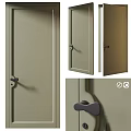 Modern Interior Hinged Door Design With Sleek Metal Handle And Neutral Finish