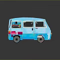 minibus minibus minivan driverless bus bus school bus van box car 3d model