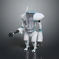 Game Movie Robot Character With Futuristic White And Blue Mechanical Design Transparent Cockpit