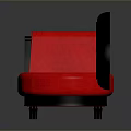 Stylish Red Chaise Lounge With Black Curved Frame And Modern Design