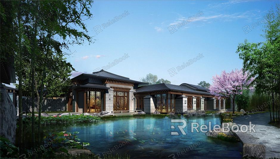 New Chinese Hotel Homestay Landscape model