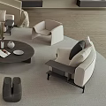 Modern Living Room Sofa And Coffee Table Set With Neutral Tones Accent Chairs And Decor