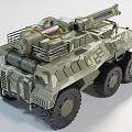 Wheeled Military Tank With Camouflage Paint SMC 428 Number Top Mounted Armament And LED Lights