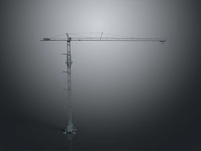 Industrial Tower Crane with Long Boom Used in Construction Site Operations 3d model