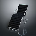 Modern Black Lounge Chair With Metal Frame And Woven Design