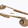 Natural Rustic Wood Pieces With Stone Bases For Decorative