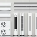 Variety of Air Conditioners and Fans Featuring Wall Mounted Standing Units Designs