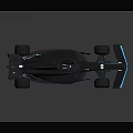 Sleek Black Racing Car Concept With Aerodynamic Design And Blue Accents