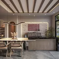 Cozy Modern Living Room With Wooden Beamed Ceiling Pendant Lights And White Sofa