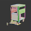 Industrial Metal Cart With Mobile Storage Shelves Handles Control Panel And Lockable Wheels