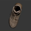 Tan High Top Boots With Laces Side Zipper And Thick Durable Sole For Outdoor Wear