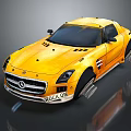 Yellow Mercedes Sports Car With Stylish Body Kit Aerodynamic Design And Dark Windows