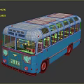 minibus minivan driverless bus school bus van box car 3d model