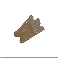 Beige White Paper Tickets Featuring Architectural Columns Roof Design and Folded Structure