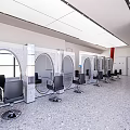 Modern Hair Salon Interior Design With Multiple Styling Chairs And Mirrors