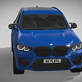 Blue BMW SUV With Sports Design High Performance Black Wheels And Grille