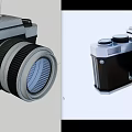 Vintage Black Silver Digital Camera With Classic Lens And Retro Design 3d model