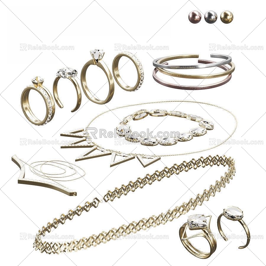 Jewelry Crystal Wedding Accessories 3d model