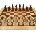 Classic Wooden Chess Set With Checkerboard Pattern Board And Intricate Chess Pieces