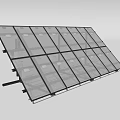 Black Solar Panel With Stand For Household Solar Power Generation Appliance 3d model