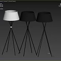 Modern Black Floor Lamp With Tripod Stand And Cone Shade For Home Decor